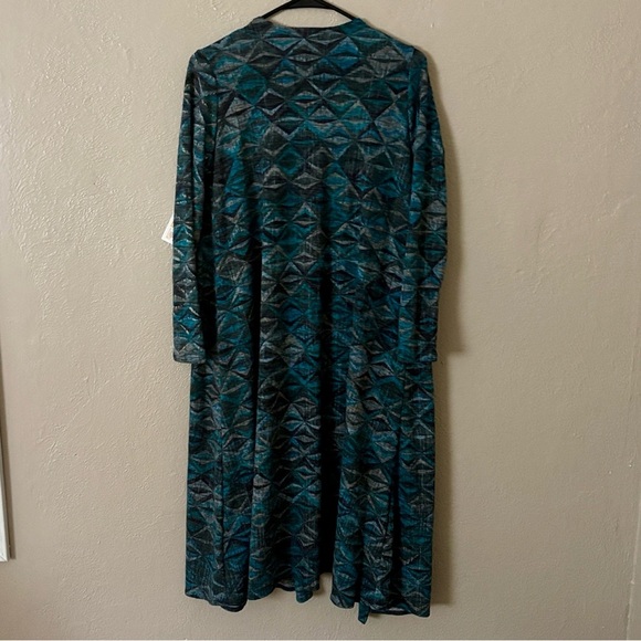 LuLaRoe Sarah long cardigan sweater with a geometric pattern Small - Picture 5 of 6